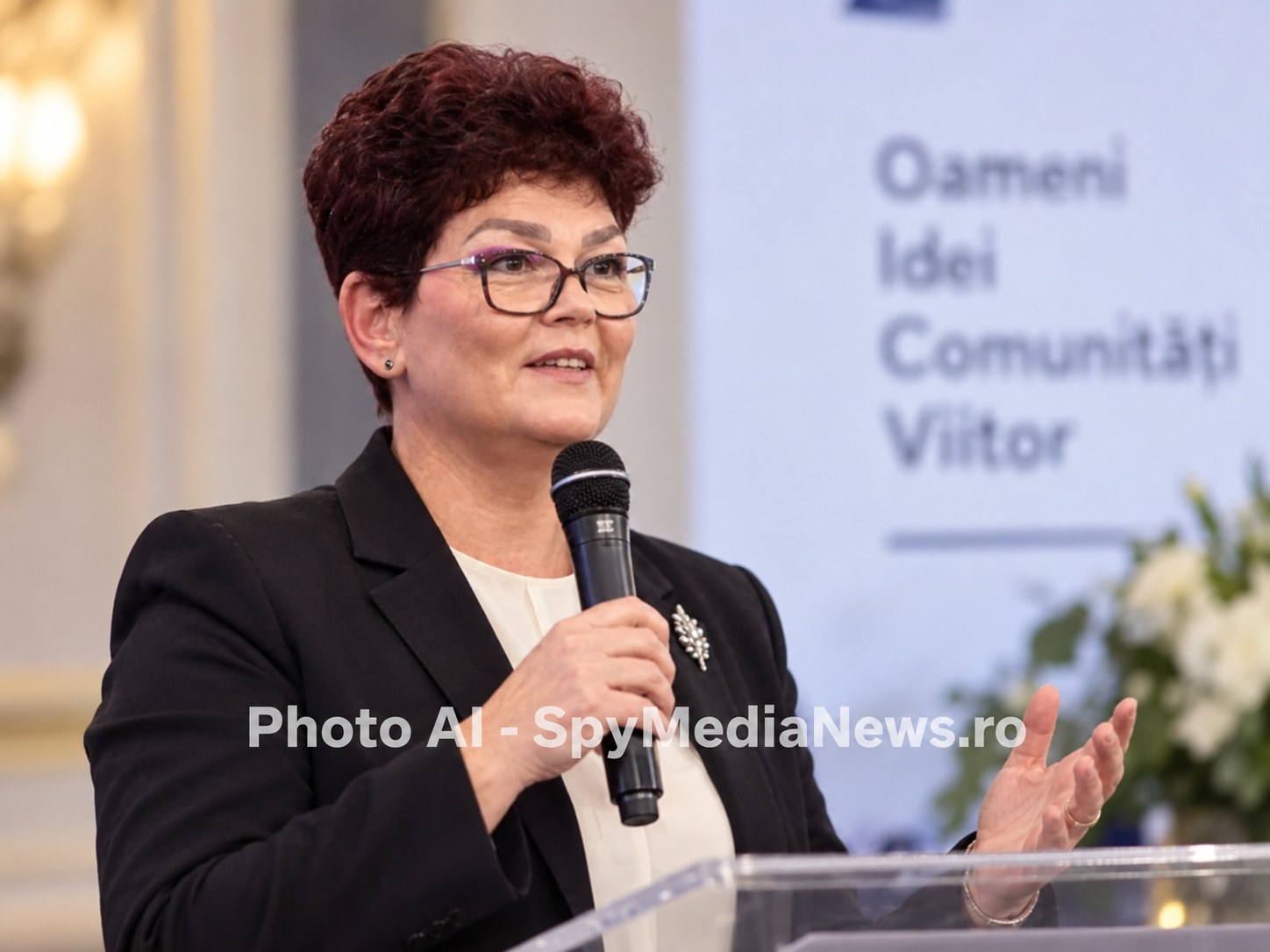 Ariana-Oana Bucur, deputat PSD de Brașov, în timpul unei intervenții publice