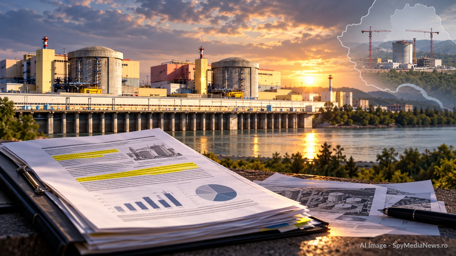 Imagine editorială AI despre Nuclearelectrica, proiectul SMR Doicești și raportul Corpului de Control