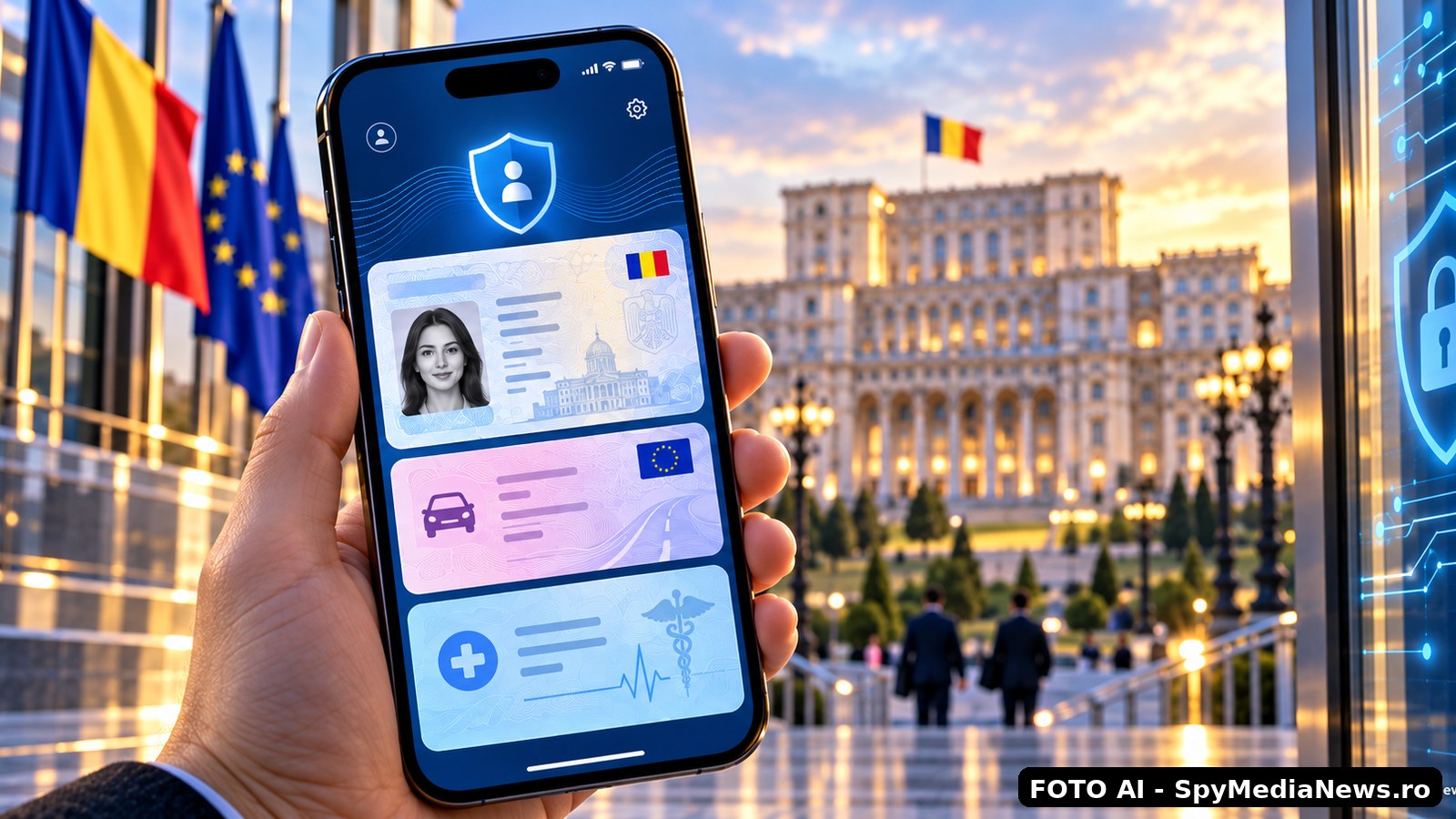 Ilustrație AI despre verificare digitală a identității și controlul datelor personale